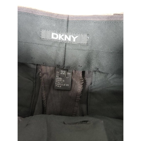 DKNY Pants Mens 32 Wool Blend Soho Fit Chino Modern Stripe Mid Rise Italy - Picture 7 of 12